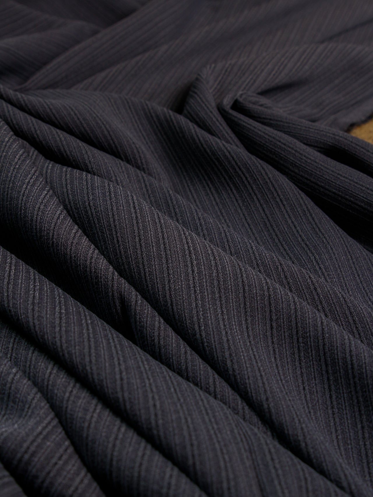1990's ITALY Textured Stripe Wool Fabric