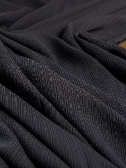 1990's ITALY Textured Stripe Wool Fabric