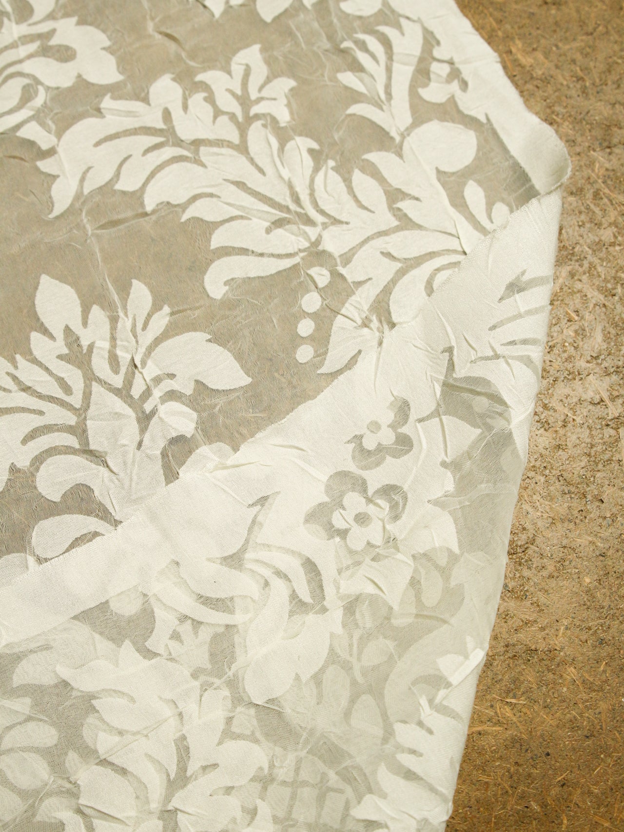 2000’s JAPAN Damask Flock Curtain Fabric