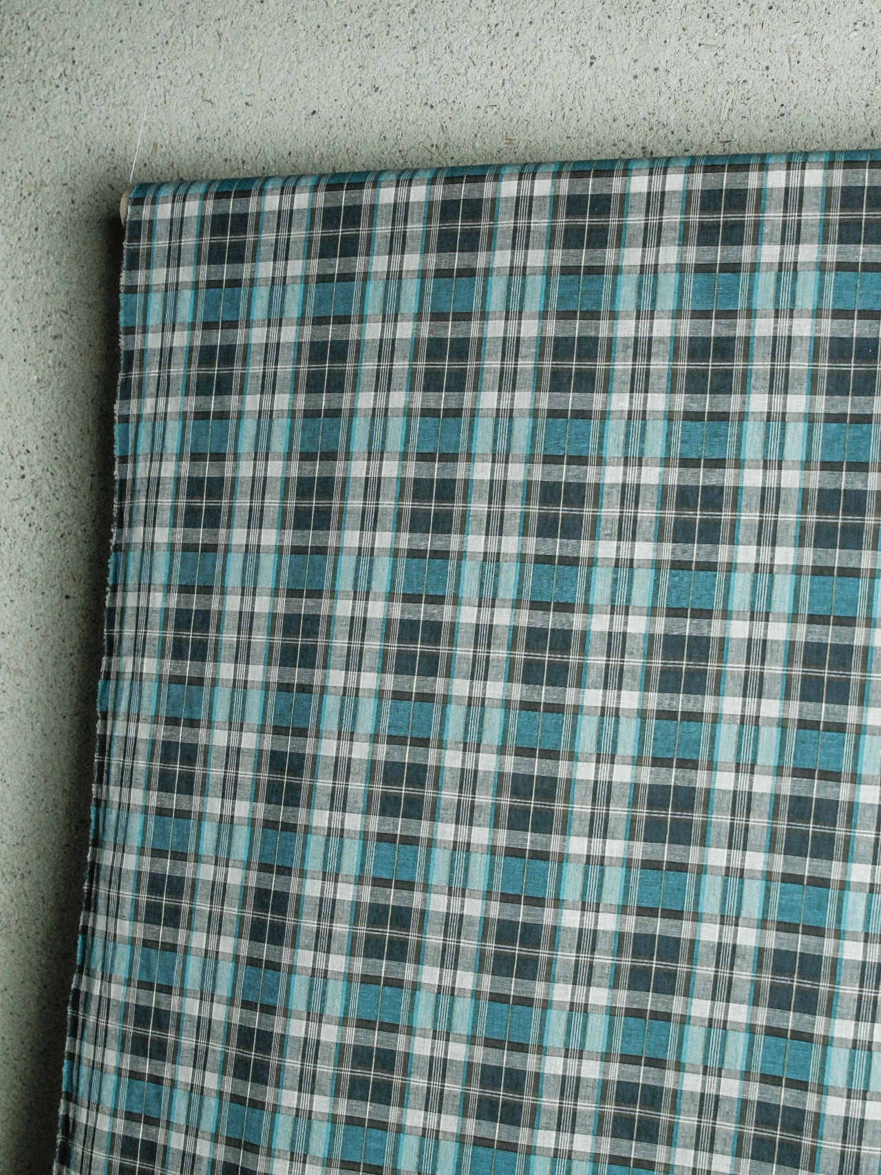 2000’s Banshu JAPAN Yarn-Dyed Turquoise Check Fabric