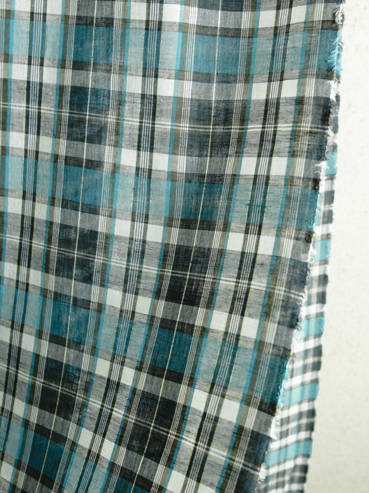 2000’s Banshu JAPAN Yarn-Dyed Turquoise Check Fabric