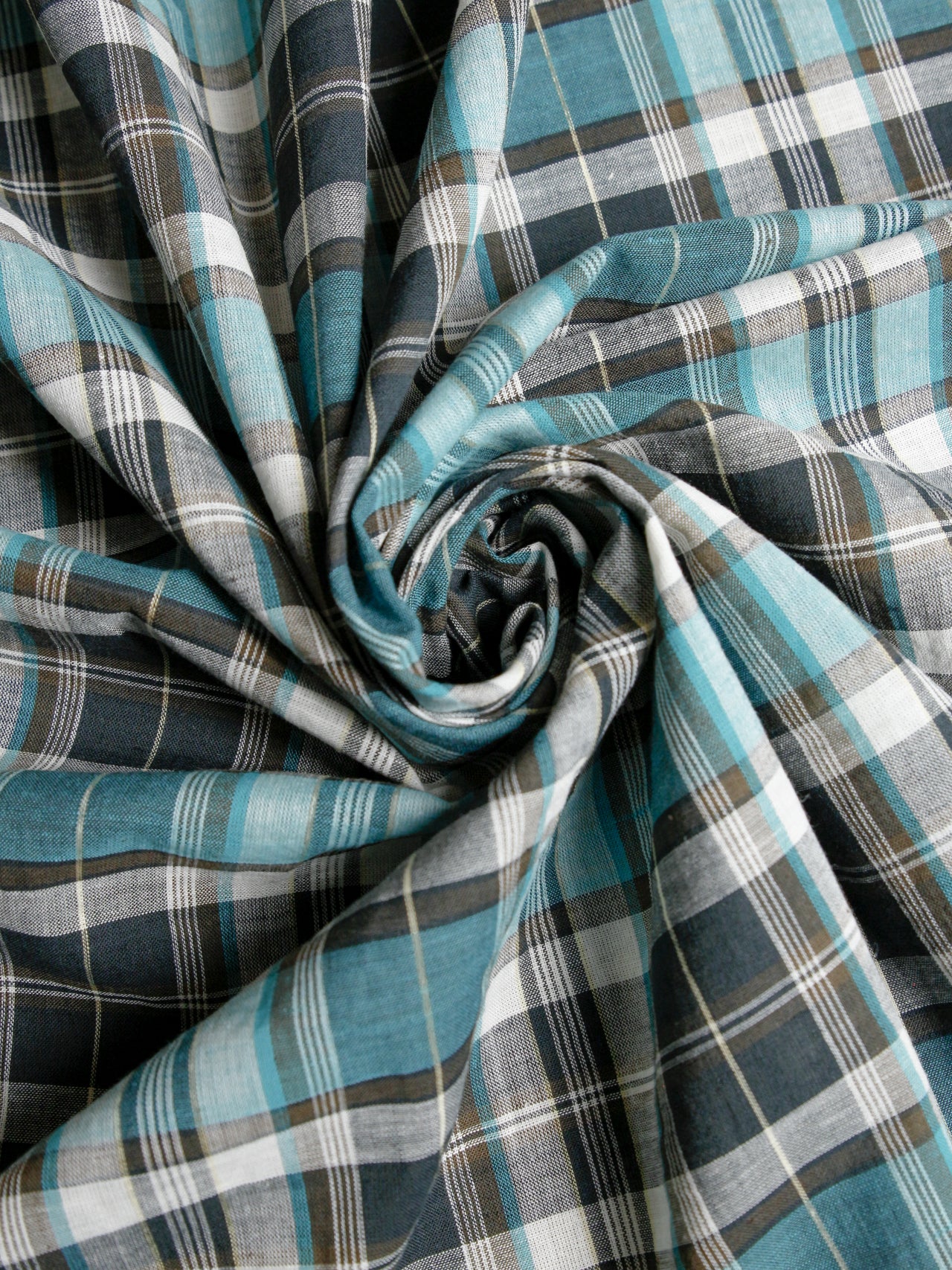 2000’s Banshu JAPAN Yarn-Dyed Turquoise Check Fabric