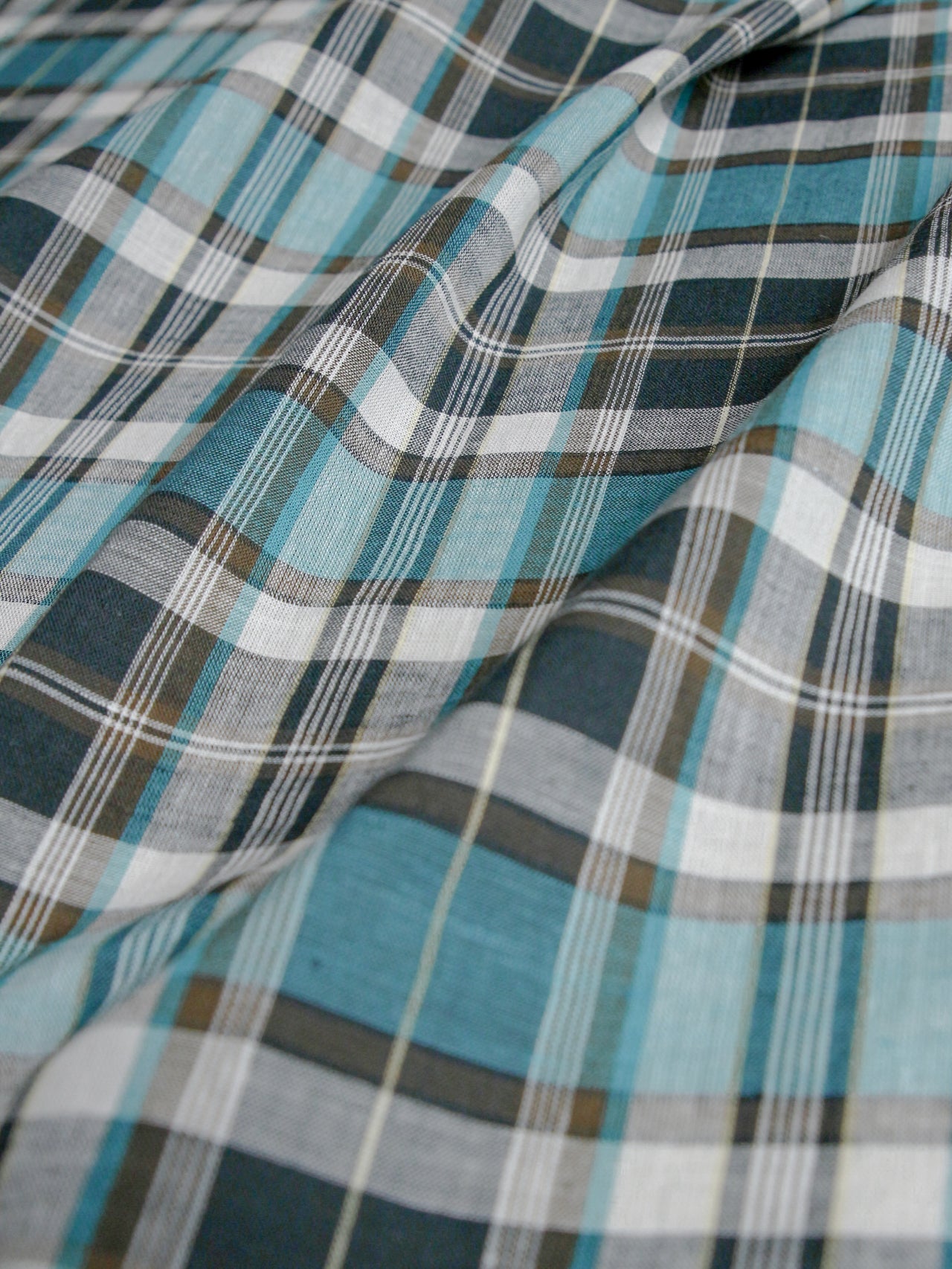 2000’s Banshu JAPAN Yarn-Dyed Turquoise Check Fabric