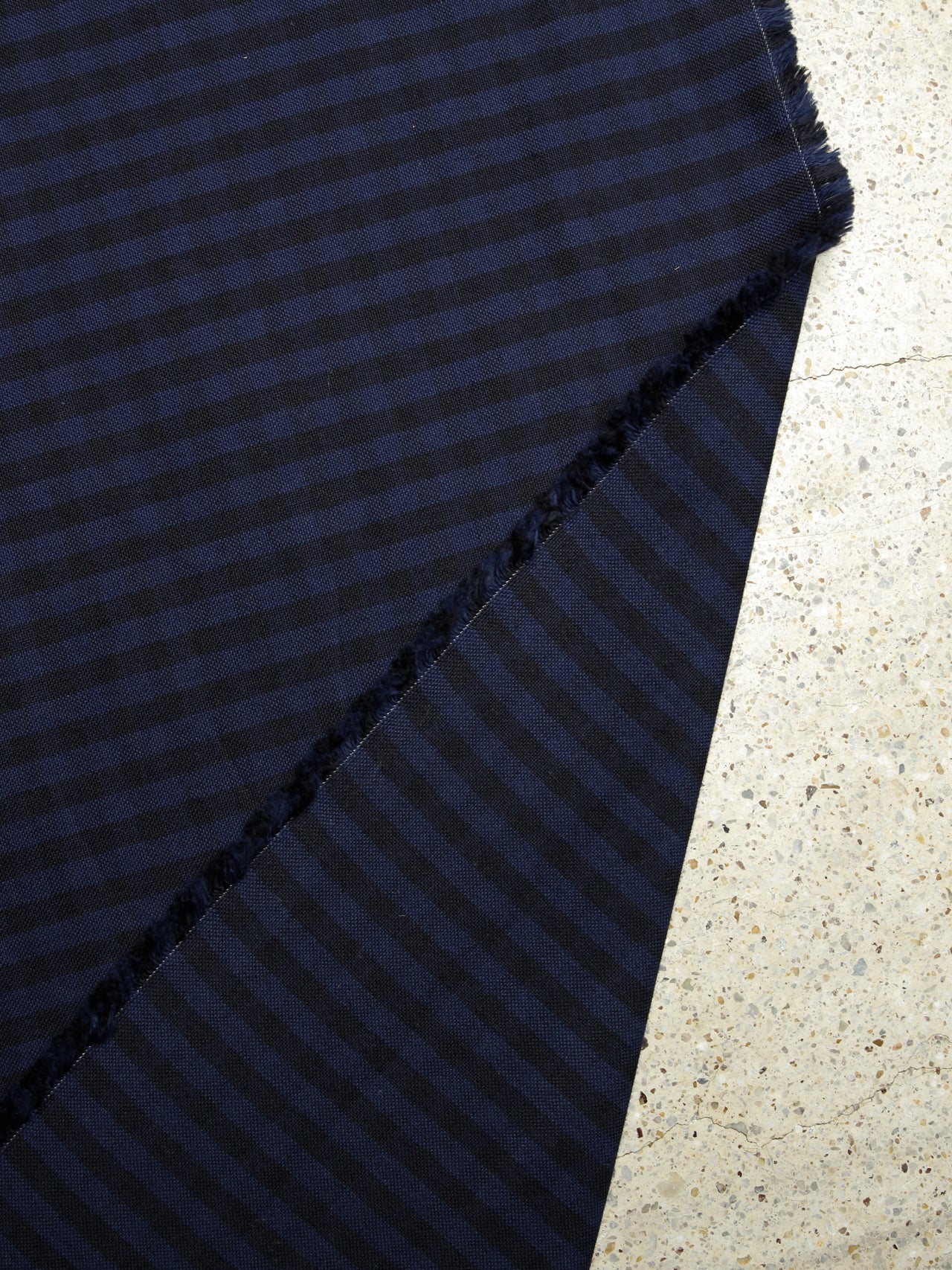 2000’s BANSHU JAPAN Yarn-Dyed Navy Stripe Fabric