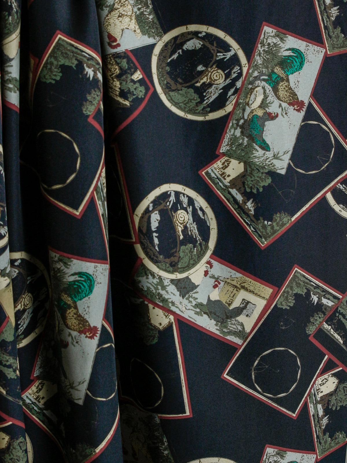 2000's EUROPE Framed Motif Print Poly Fabric