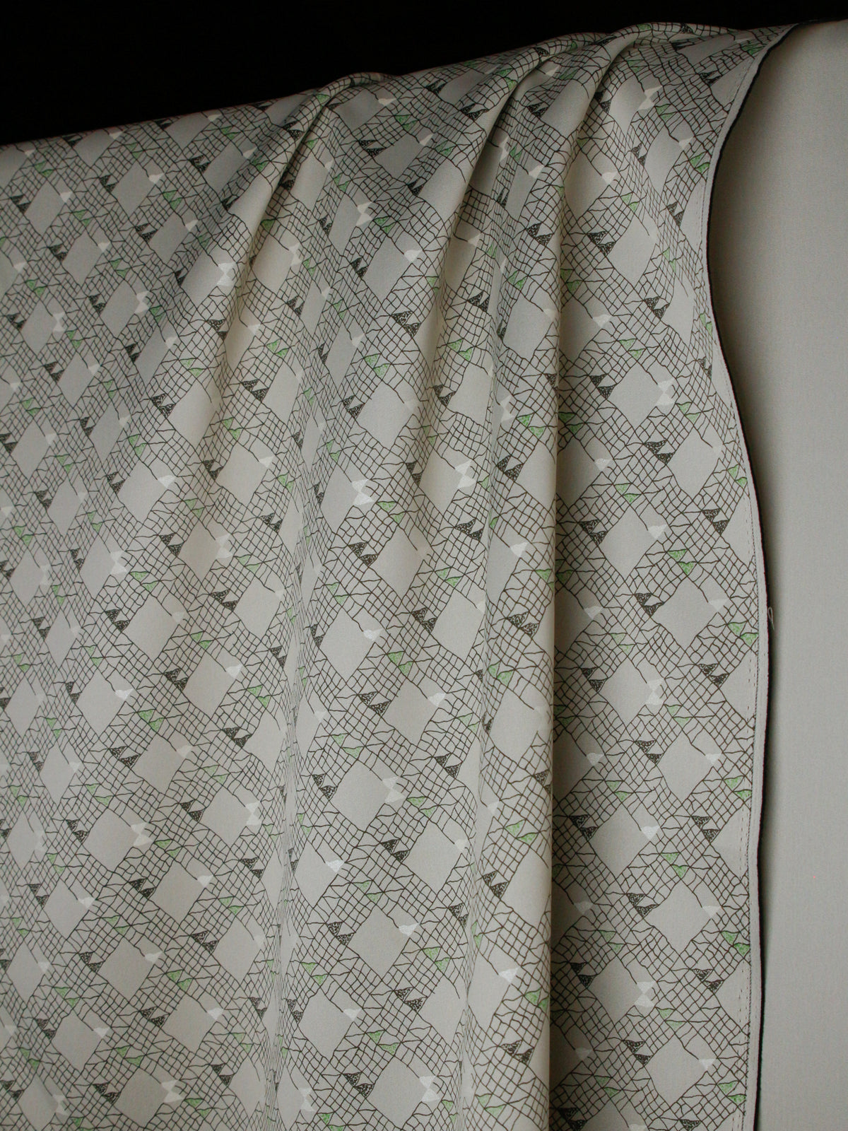 1990's EUROPE Geometric Lame Print Interior Poly Fabric