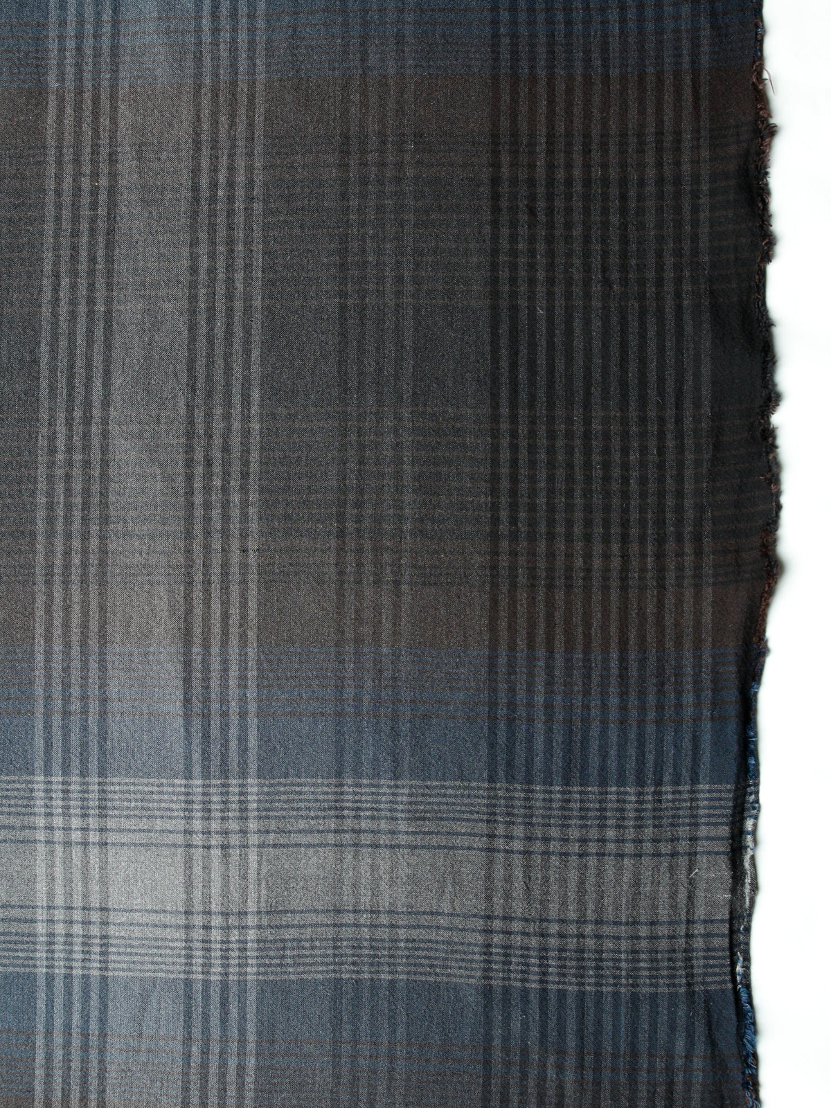2000's JAPAN Cotton Polyester Large Plaid Fabric -Blue