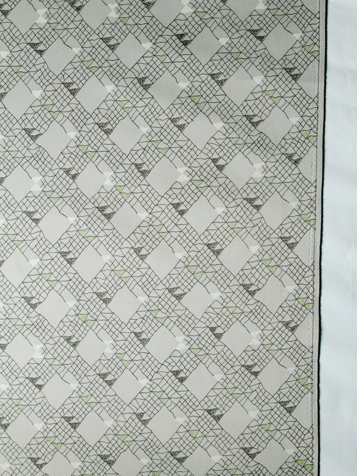 1990's EUROPE Geometric Lame Print Interior Poly Fabric