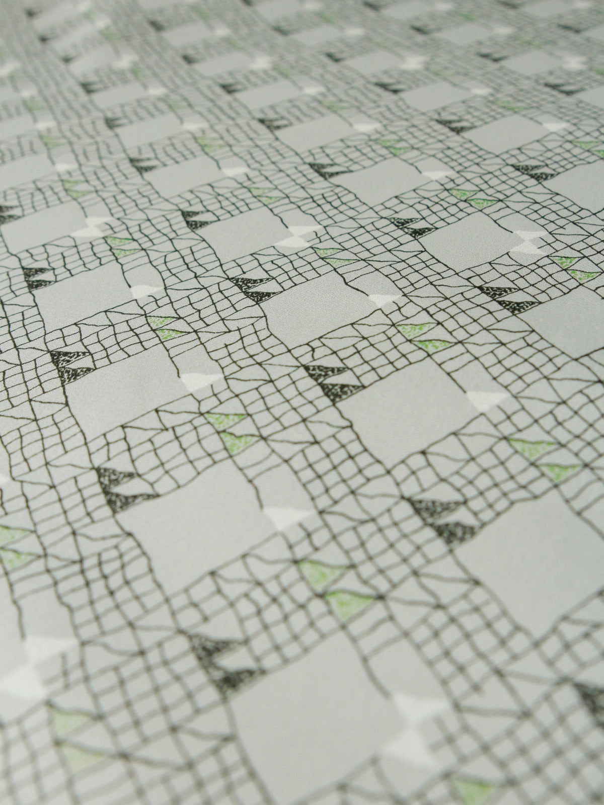 1990's EUROPE Geometric Lame Print Interior Poly Fabric
