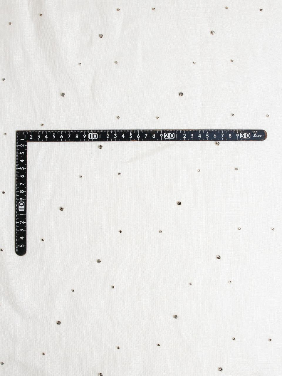 2000's FRANCE Rhinestone-embellished Linen Fabric