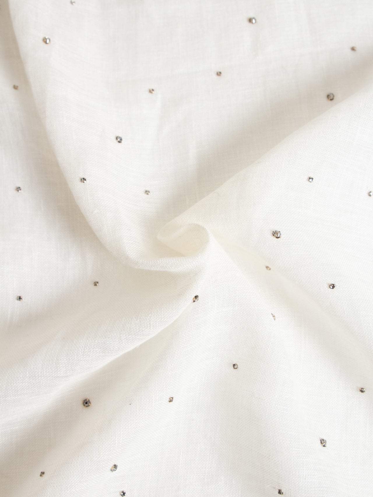 2000's FRANCE Rhinestone-embellished Linen Fabric