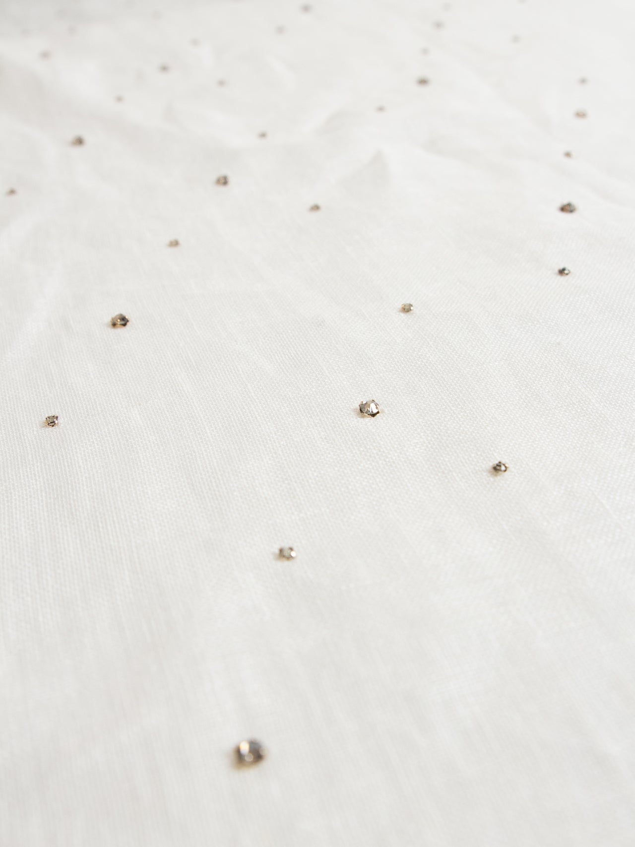 2000's FRANCE Rhinestone-embellished Linen Fabric