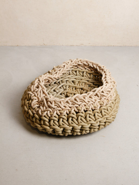 Circa 2000's Italy? Large Size Hand Knitting Basket