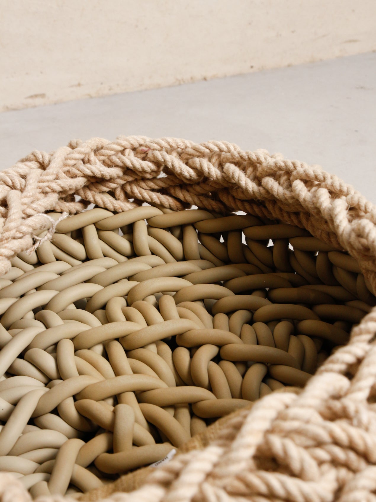 Circa 2000's Italy? Large Size Hand Knitting Basket