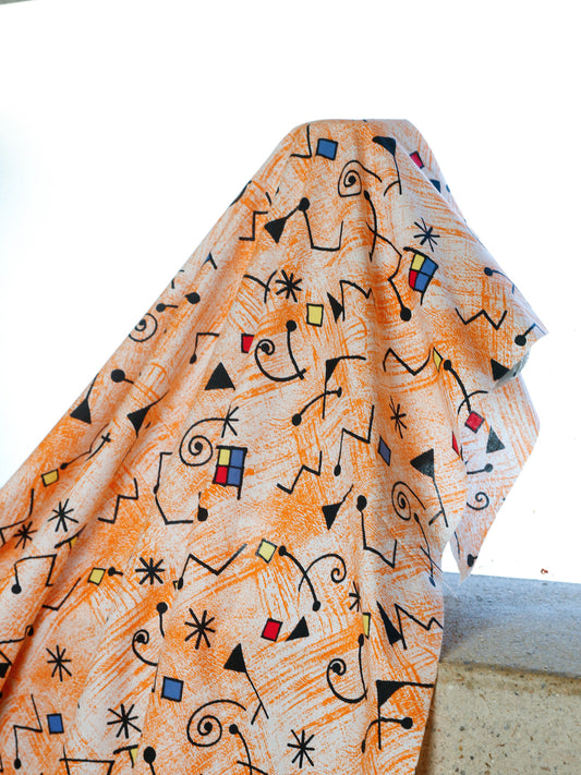 2000's FRANCE Retro Pop Print Fabric