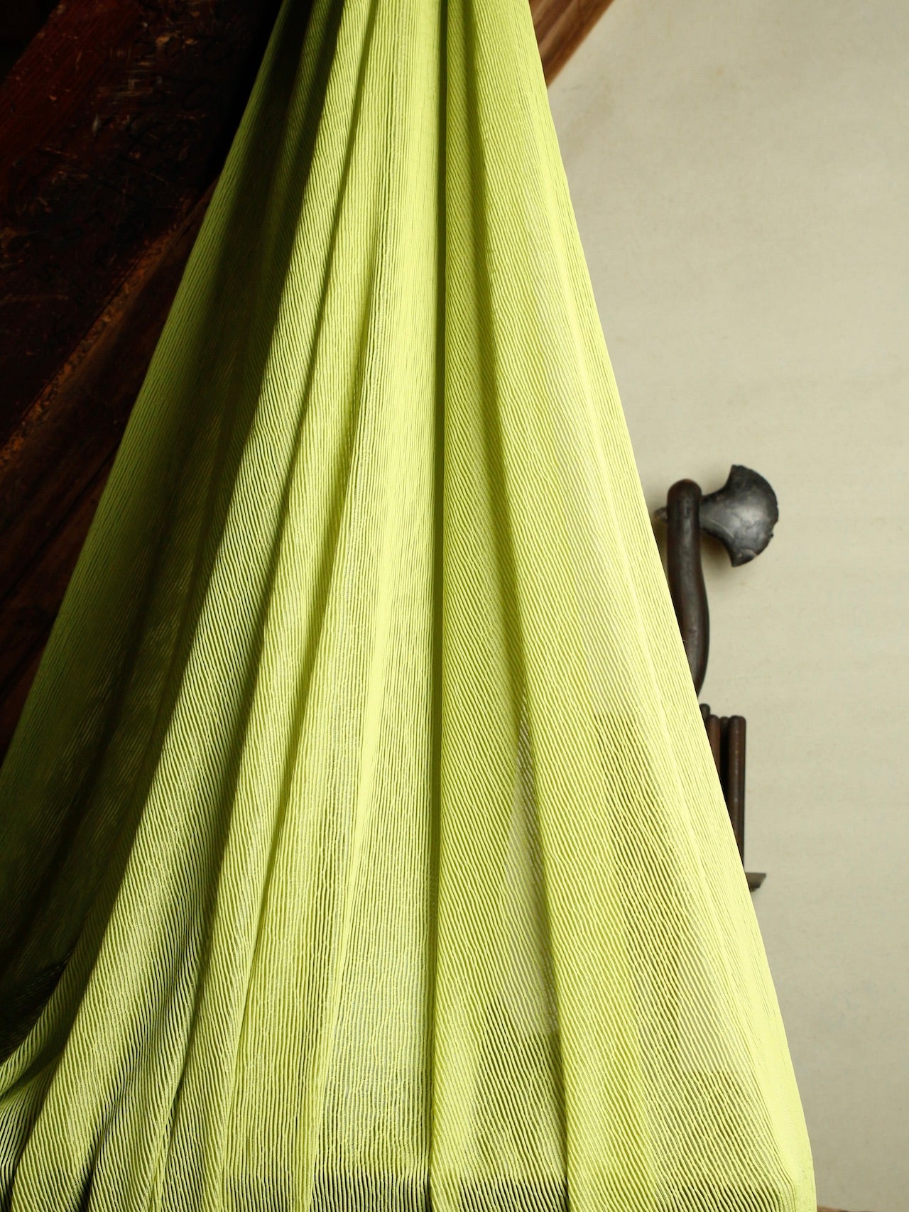 2000's ITALY PL/VIS Neon Yellow Mesh Fabric