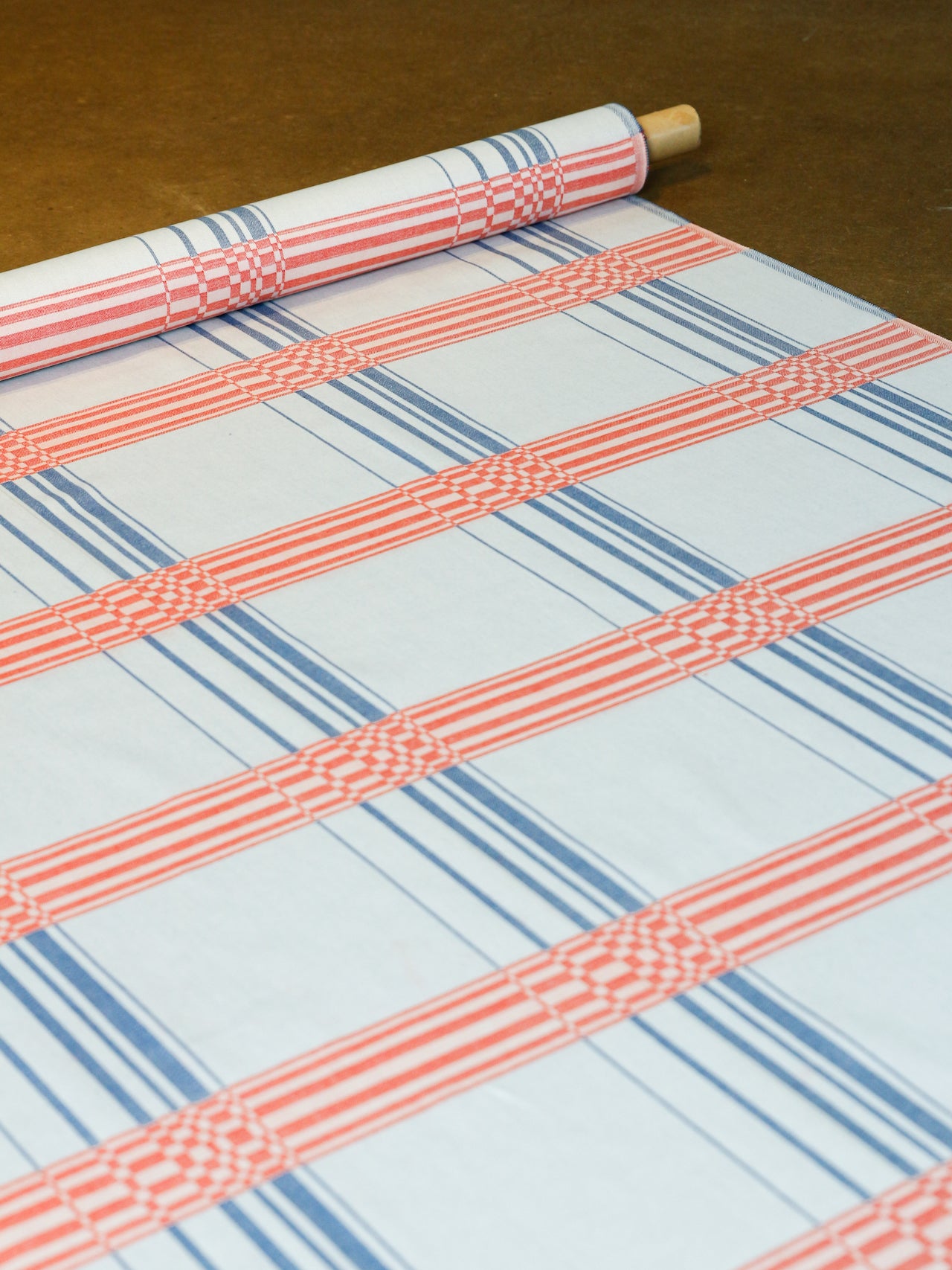 1990's USA Checked Border Pattern Fabric