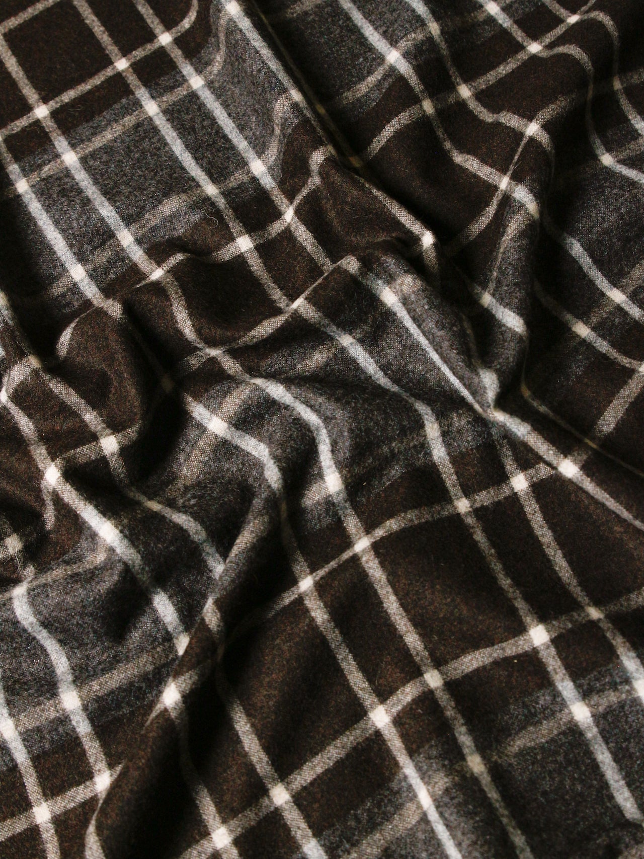 2000's ITALY Wool Flannel Check Fabric