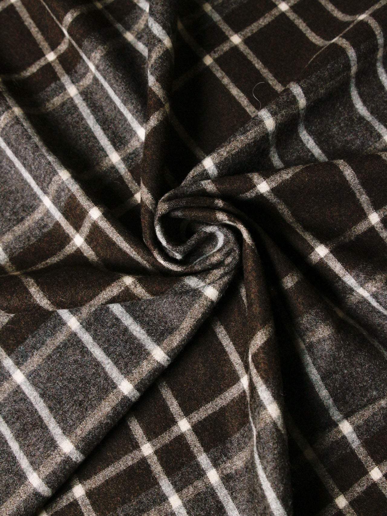 2000's ITALY Wool Flannel Check Fabric
