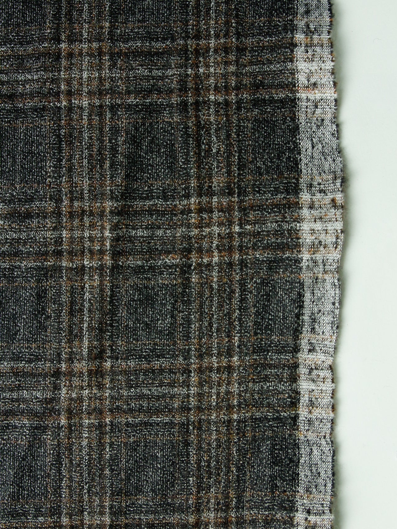 2000's Wool Classic Brown Check Fabric