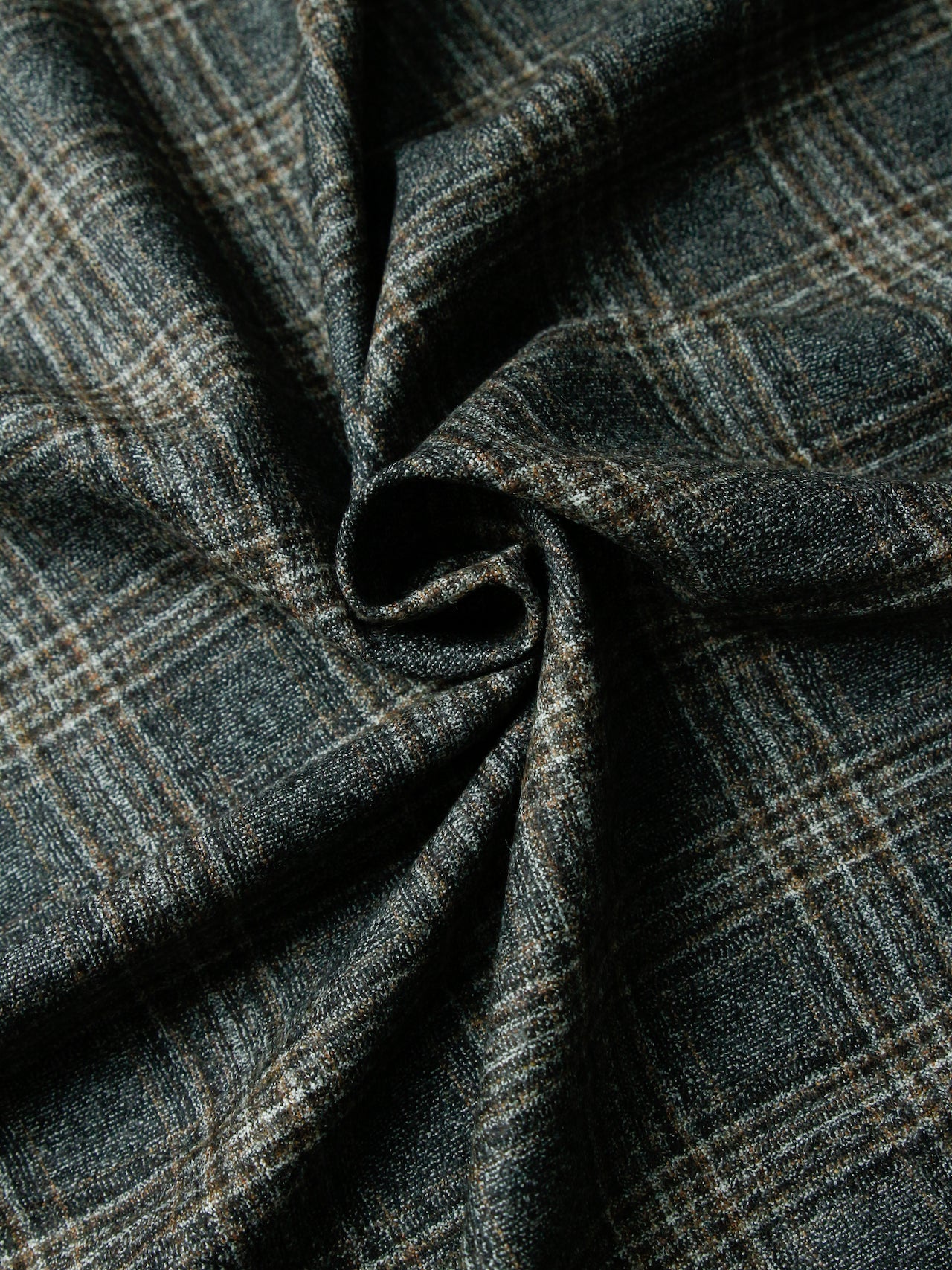 2000's Wool Classic Brown Check Fabric